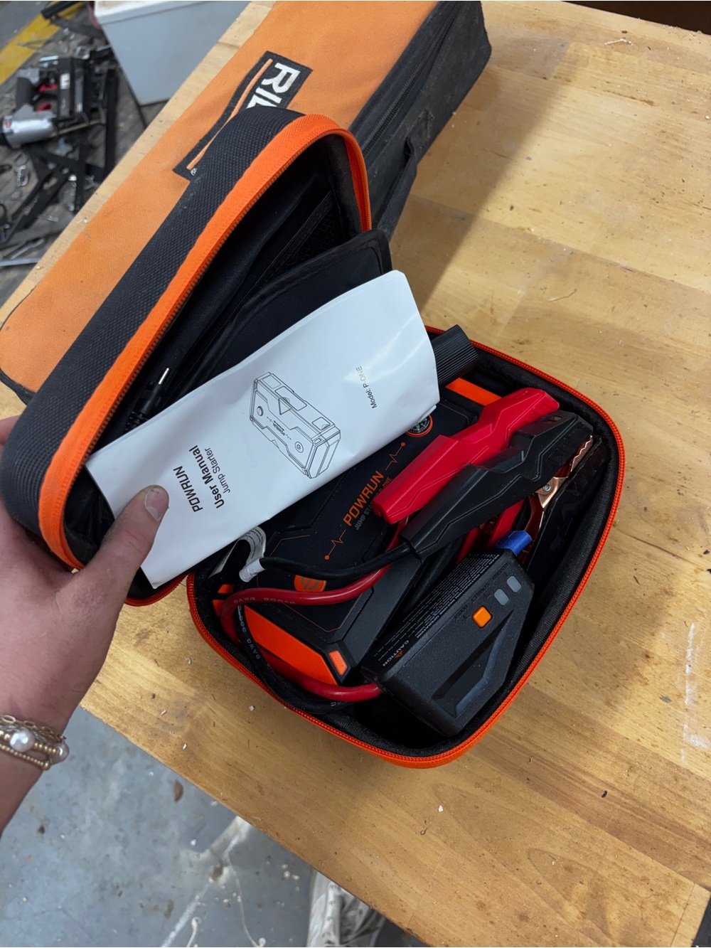 Portable Jump Starter Kit - Orange and Black